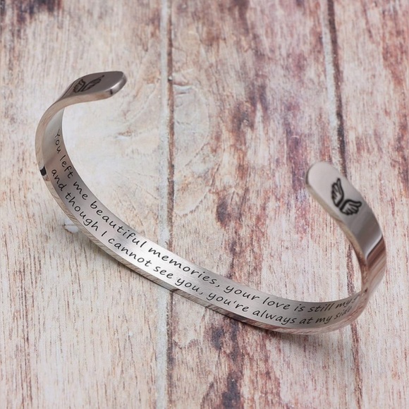 JoycuFF Memorial Gift Loss Loved Butterfly Lost Mom Dad Stainless Steel Jewelry - Picture 2 of 6